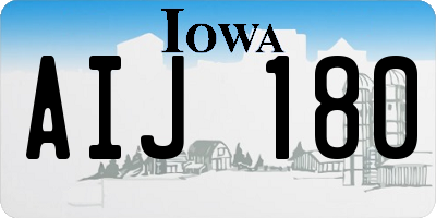 IA license plate AIJ180