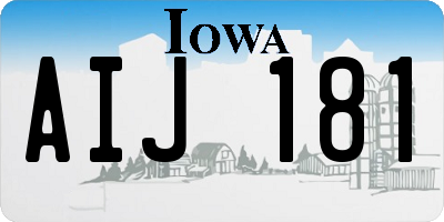 IA license plate AIJ181