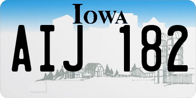 IA license plate AIJ182