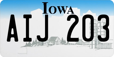 IA license plate AIJ203