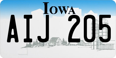 IA license plate AIJ205