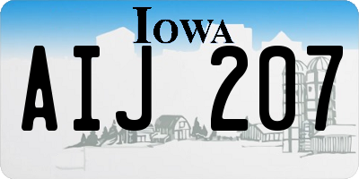 IA license plate AIJ207