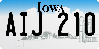 IA license plate AIJ210