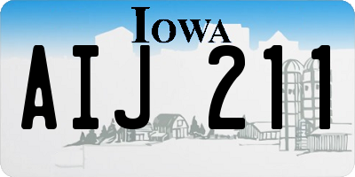 IA license plate AIJ211