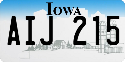 IA license plate AIJ215