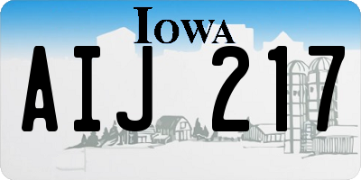 IA license plate AIJ217