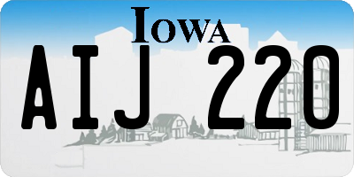 IA license plate AIJ220