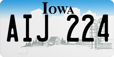 IA license plate AIJ224
