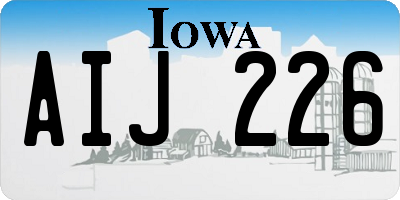 IA license plate AIJ226