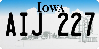 IA license plate AIJ227