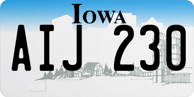 IA license plate AIJ230