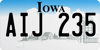 IA license plate AIJ235