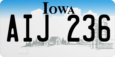 IA license plate AIJ236