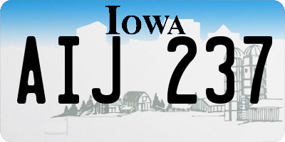 IA license plate AIJ237