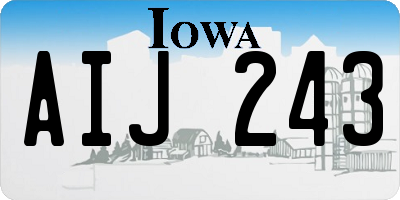 IA license plate AIJ243