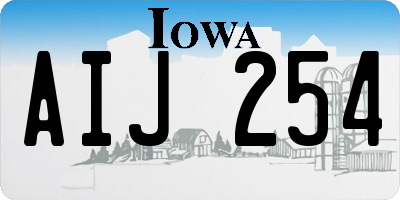 IA license plate AIJ254