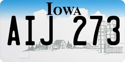 IA license plate AIJ273