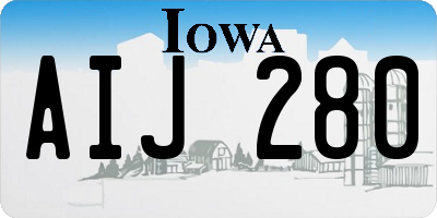 IA license plate AIJ280