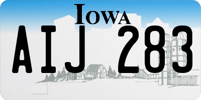 IA license plate AIJ283