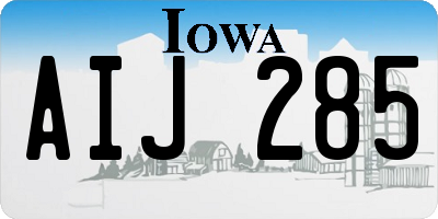 IA license plate AIJ285