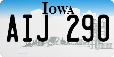 IA license plate AIJ290