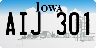 IA license plate AIJ301