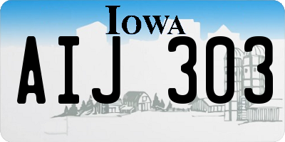 IA license plate AIJ303