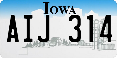 IA license plate AIJ314