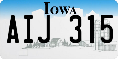 IA license plate AIJ315