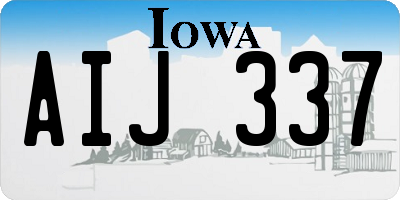 IA license plate AIJ337