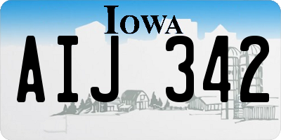 IA license plate AIJ342