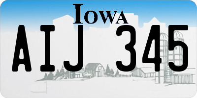 IA license plate AIJ345