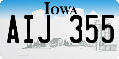 IA license plate AIJ355