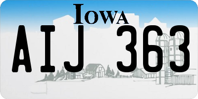 IA license plate AIJ363