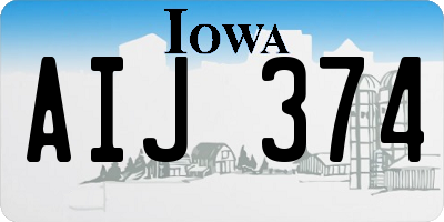 IA license plate AIJ374
