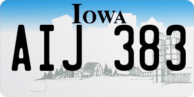 IA license plate AIJ383