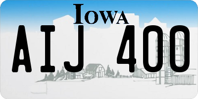 IA license plate AIJ400