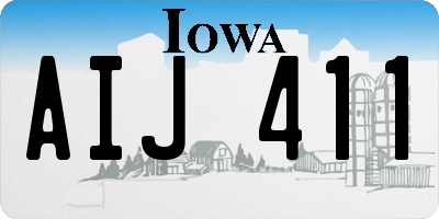 IA license plate AIJ411