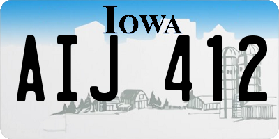 IA license plate AIJ412