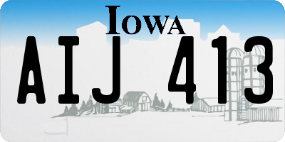 IA license plate AIJ413
