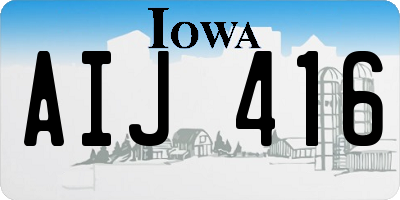 IA license plate AIJ416