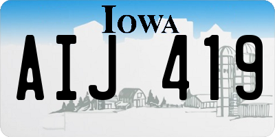 IA license plate AIJ419