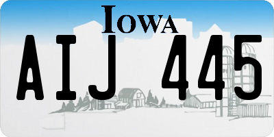 IA license plate AIJ445
