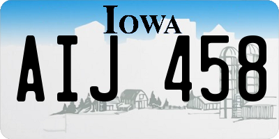 IA license plate AIJ458