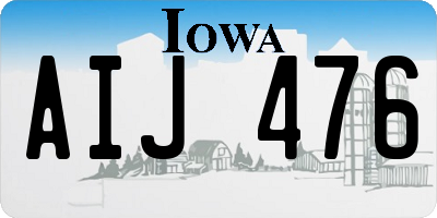 IA license plate AIJ476