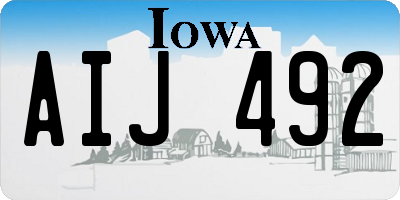 IA license plate AIJ492