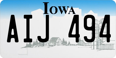 IA license plate AIJ494