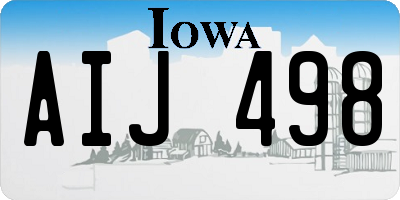 IA license plate AIJ498