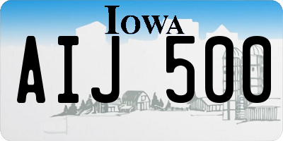IA license plate AIJ500