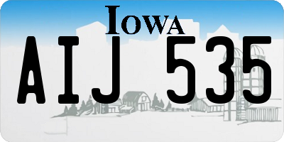 IA license plate AIJ535